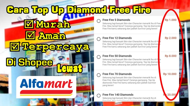 Cara Top Up Diamond Free Fire Di Shopee Lewat Alfamart Rumah Multimedia