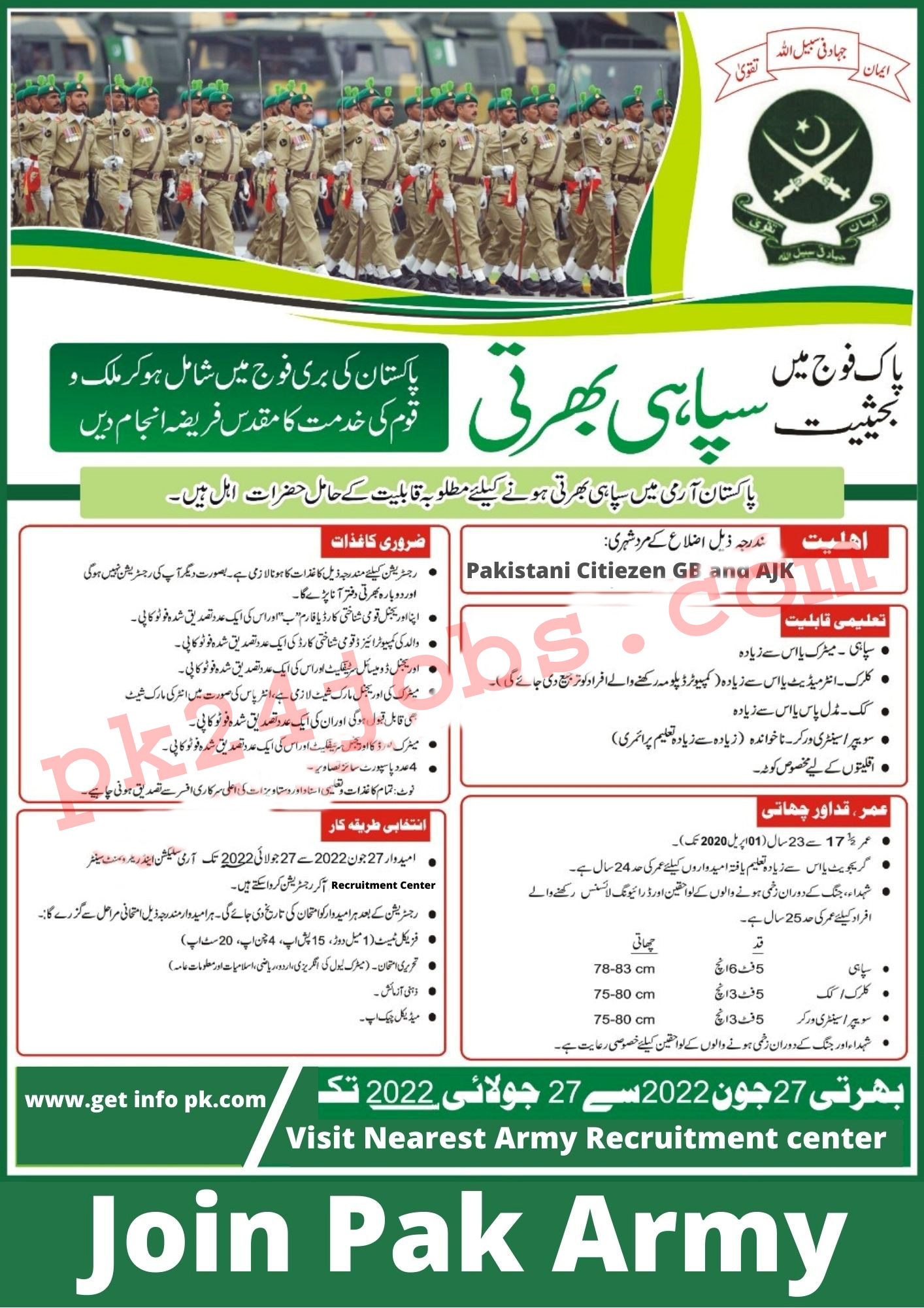 Pak Army Jobs 2022 – Pakistan Jobs 2022