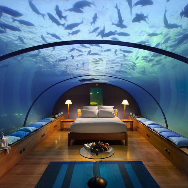 Underwater Bedroom, Conrad Maldives Rangali Island Hotel