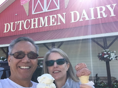 Grabbing an ice cream in Sicamous