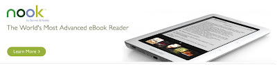 ad picture of nook reader, with ads on 'Chapter 2' page