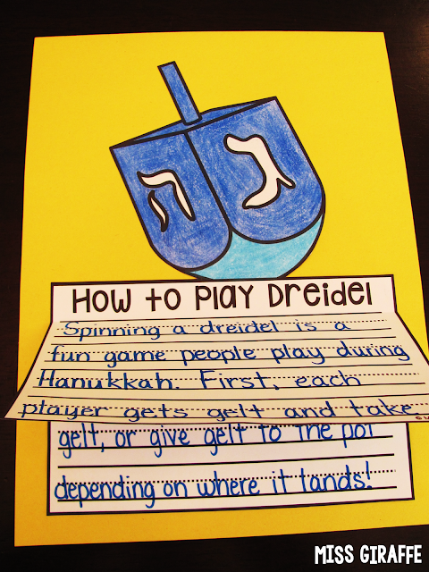 How to play dreidel and other Hanukkah writing craft activities