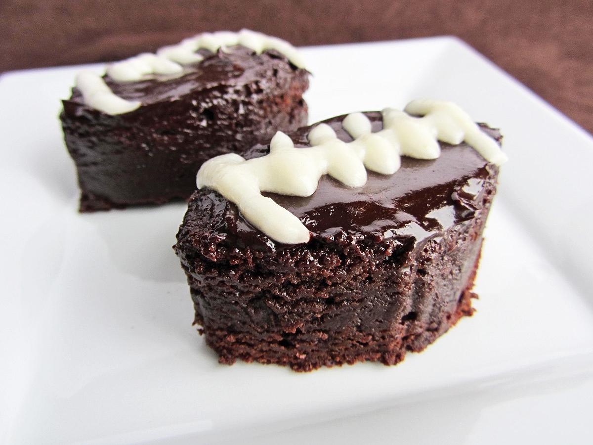 football shaped chocolate stout brownies