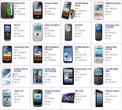 Daftar Harga  HP  Samsung Bulan Agustus 2014