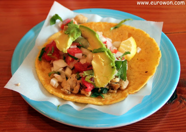 Pequeño taco mexicano en Corea