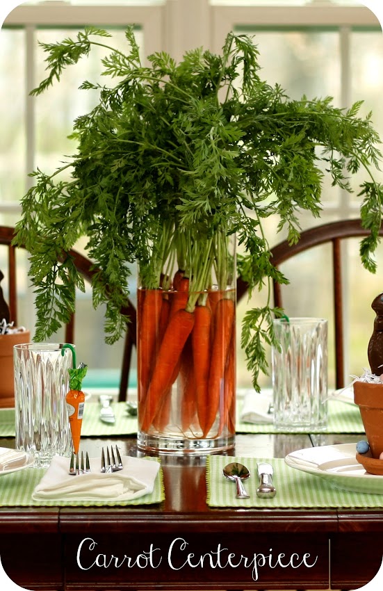 Long stem carrot Easter centerpiece