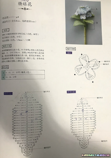 Схемы вязания крючком цветов гортензии (5)