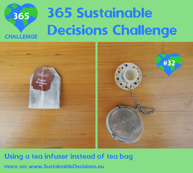 Using a tea infuser instead of tea bag reducing waste