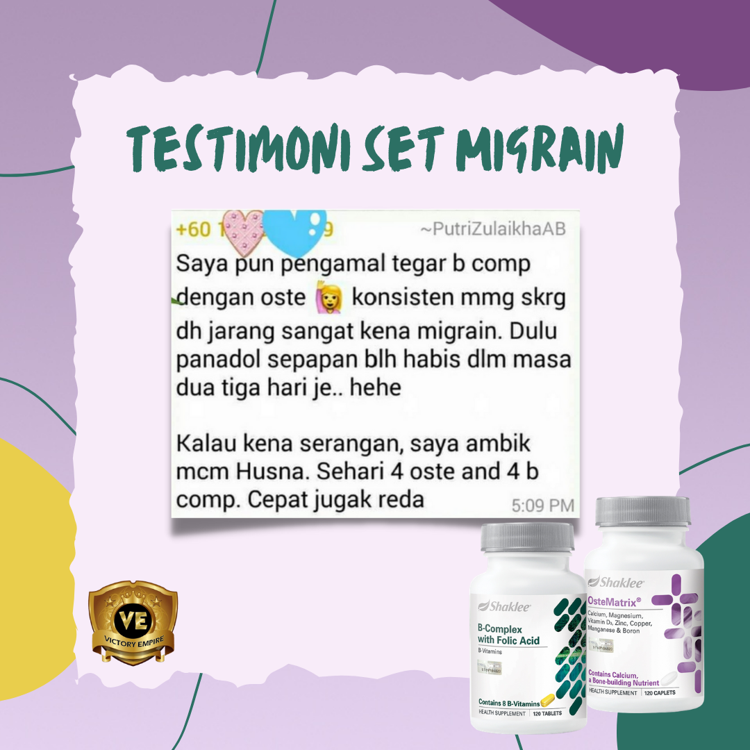 Testimoni Set Migrain Shaklee