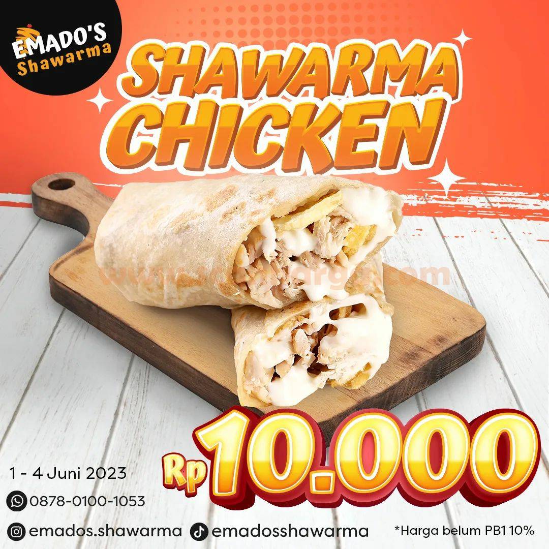 Promo EMADO’S SHAWARMA CHICKEN Harga Cuma 10RB