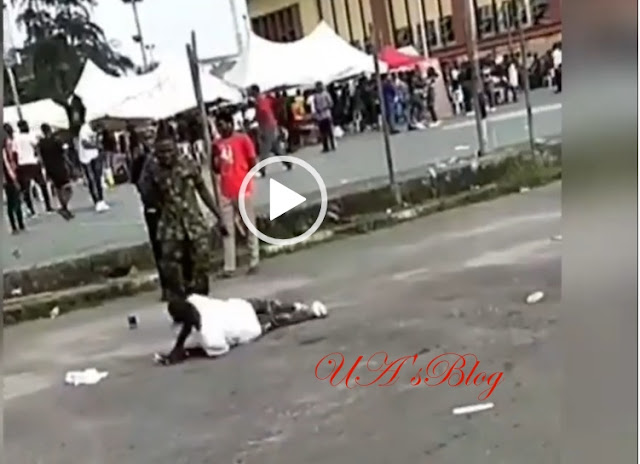 Soldier assaults boy for wearing camo trouser to an event in Lagos (video)