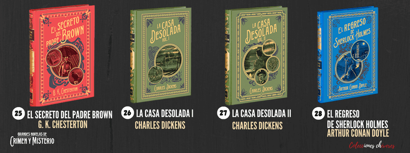 coleccion grandes novelas de crimen y misterio salvat españa, el secreto del padre brown, la casa desolada, el regreso de sherlock holmes