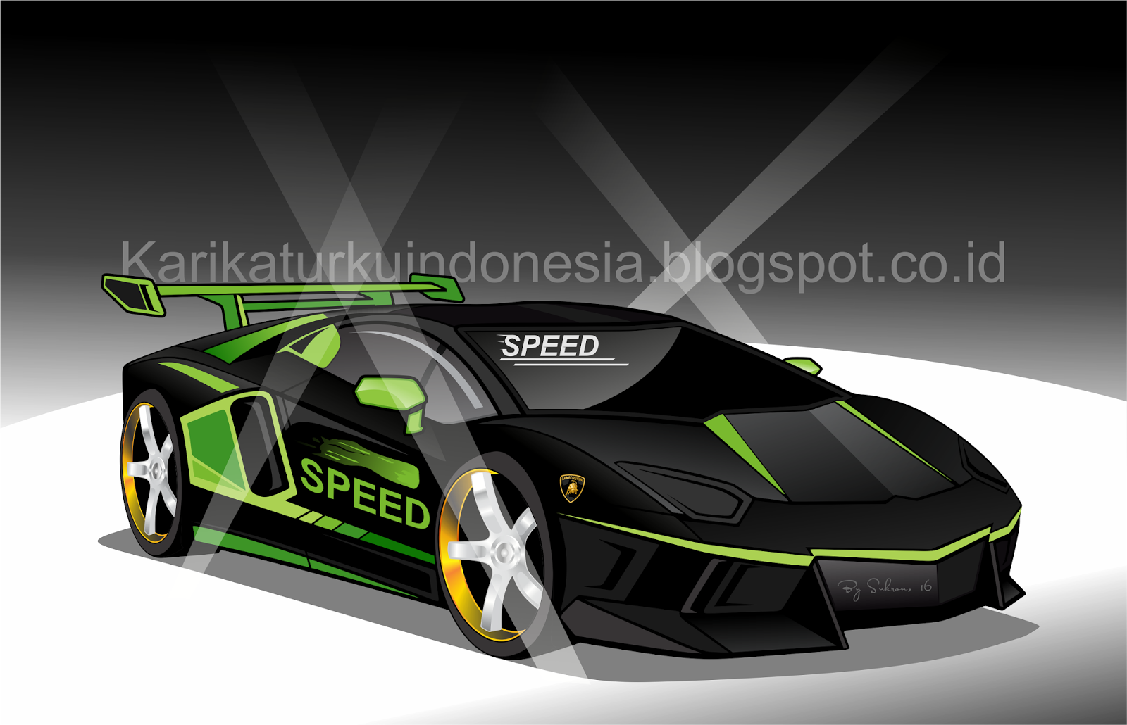 Karikaturku Indonesia Mewarnai Mobil  Sport Lamborghini 