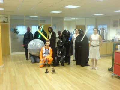 Homemade Star Wars Deathstar Costume Group Photo