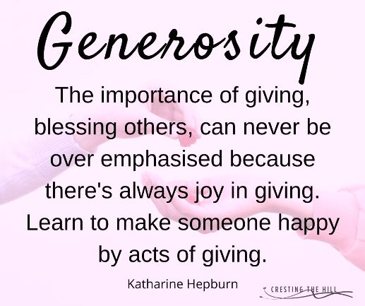 The importance of giving, blessing others, can never be over emphasised because there's always joy in giving. Learn to make someone happy by acts of giving.
