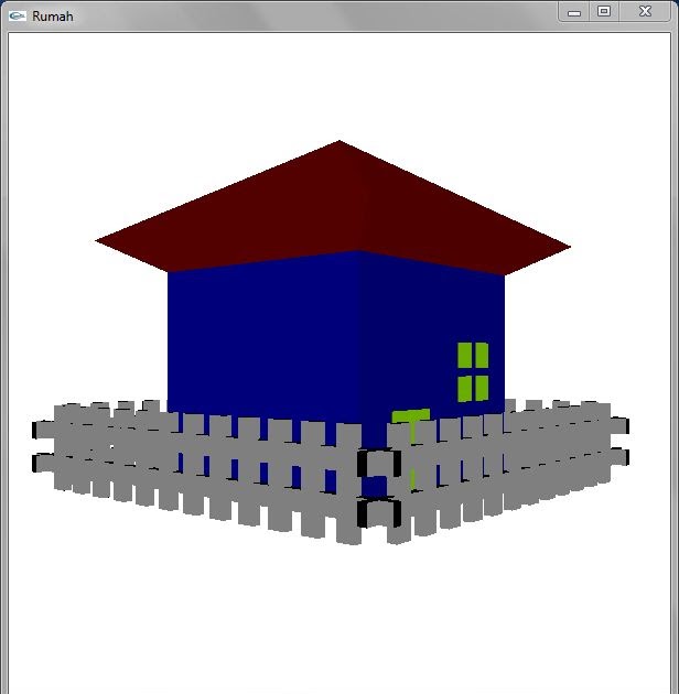 Liphoe Membuat  Rumah  Sederhana  dengan OpenGL