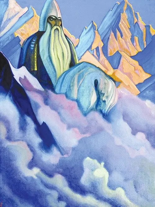 Svyatogor (giant-warrior) by Nicholas Roerich, 1942