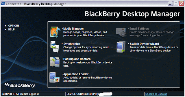 Backup Data - BlackBerry Desktop Manager (Windows)