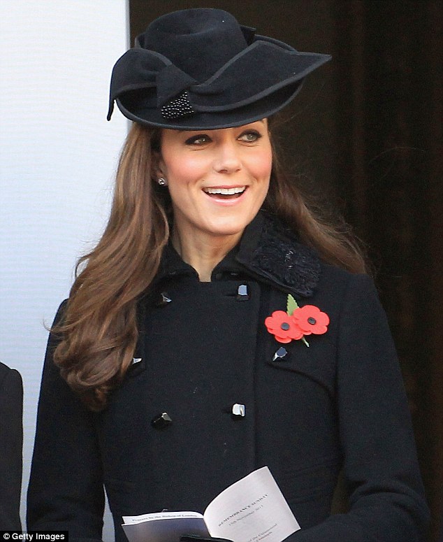 Kate Middleton, Duchess of Cambridge, in DvF for Remembrance Sunday