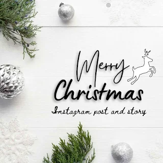 Image of merry christmas instagram post and story