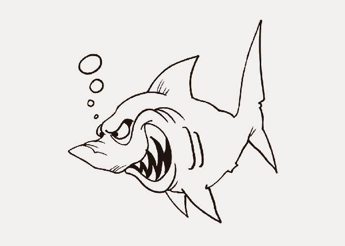 Cartoon shark coloring pages title=