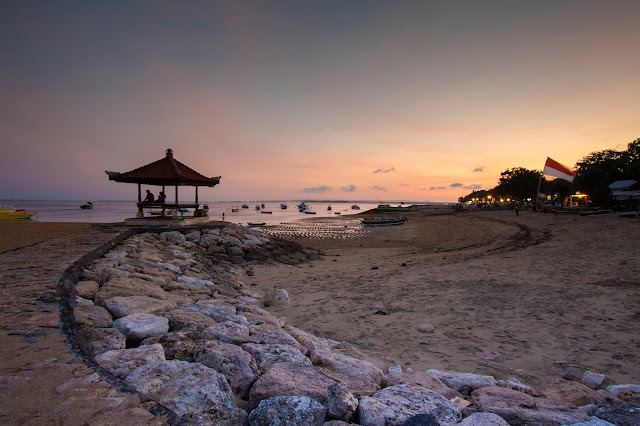 Tramonto Lungomare e spiaggia di Sanur, Bali