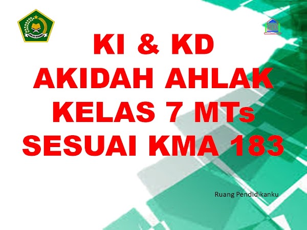 KI dan KD Akidah Akhlak Kelas 7 MTs Semester 1 Dan 2 Sesuai KMA 183 Tahun 2022