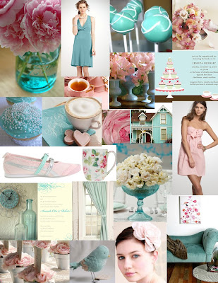 tiffany blue wedding and pink centerpieces 