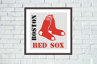 BOSTON RED SOX logo cross stitching embroidery - Tango Stitch