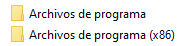 Archivos de programa donde se localizan los programas y juegos