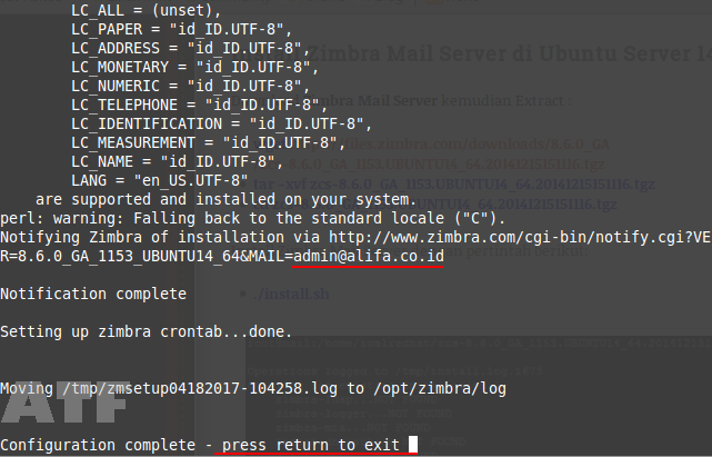 Cara Instalasi Zimbra di Linux Ubuntu Server 14.04 