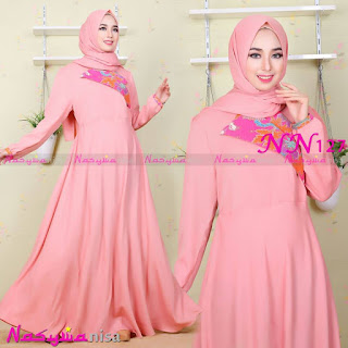 NN127 ( Dress + Pasmina ) DUSTY PINK