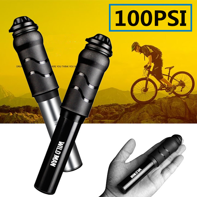 100PSI Mini Bicycle Pump Portable Hand Pressure Air Tire Inflator Mountain Bike Pump