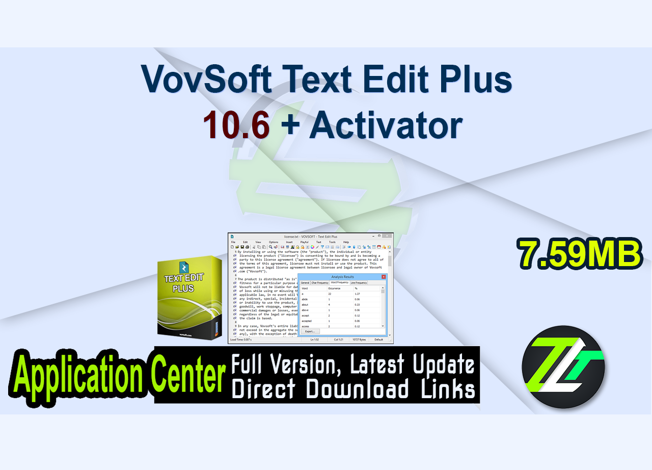 VovSoft Text Edit Plus 10.6 + Activator