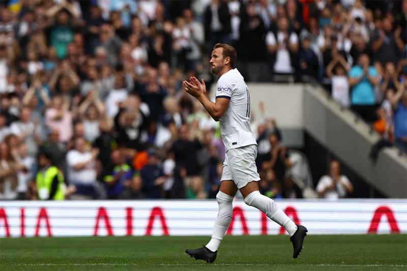 Tottenham Hotspur s English striker Harry Kane