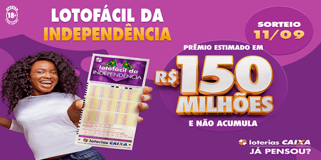 Resultado lotofácil da Independência 2021