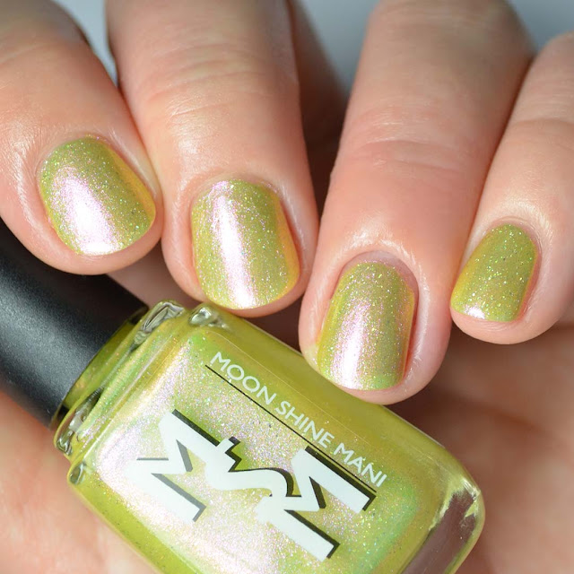 yellow nail polish with shimmer swatch
