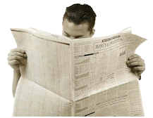 Man reading newspaper