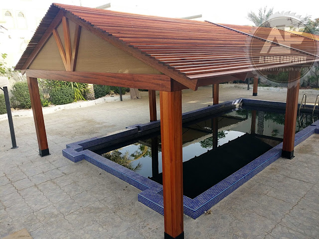 Wooden gazebo Project Done By Al Farah Carpentry Jumeirah Park Dubai 