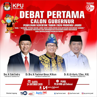 Saksikan Bersama Debat Publik Pertama Pemilihan Gubernur Jambi 2020, Pandemi Covid-19 Jadi Perhatian