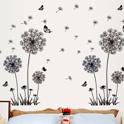 Butterfly Flying In Dandelion Wall Stickers