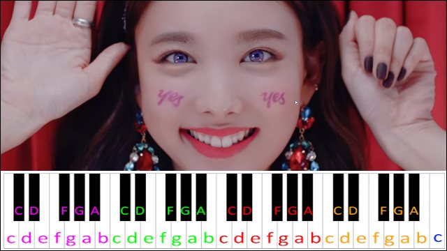 YES or YES by TWICE Piano / Keyboard Easy Letter Notes for Beginners