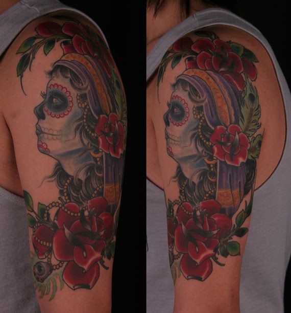 day of dead girl tattoo pictures. dresses color day of the dead girl. day of dead girl tattoo. day of dead