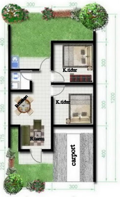 9 sketsa denah rumah modern minimalis type 36 dengan 2 