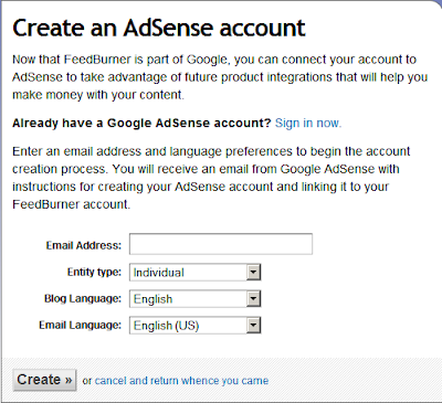 Create AdSense account, gimme big money, big money!