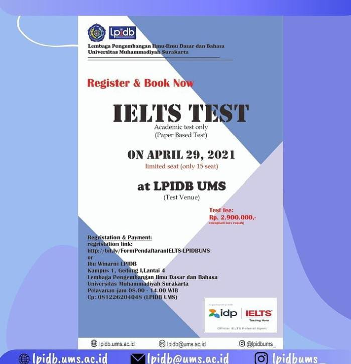 Ada IELT test nih,Simak Informasi ini Yaaa