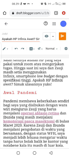 layar infinix note 7