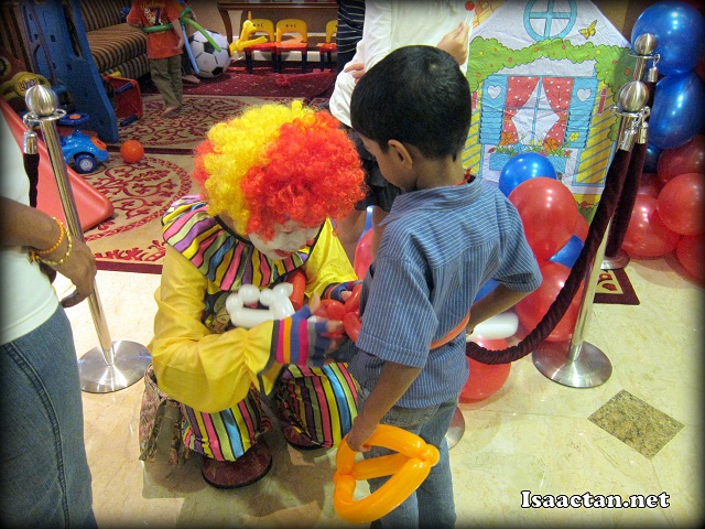 The colourful clown at the Kids Corner