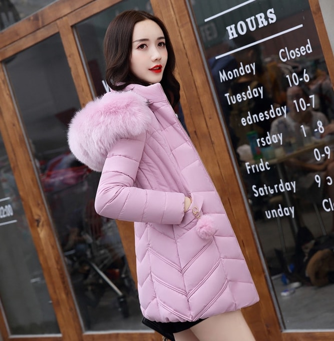  JAKET HOODIE BULU COAT PAKAIAN WANITA MUSIM DINGIN 