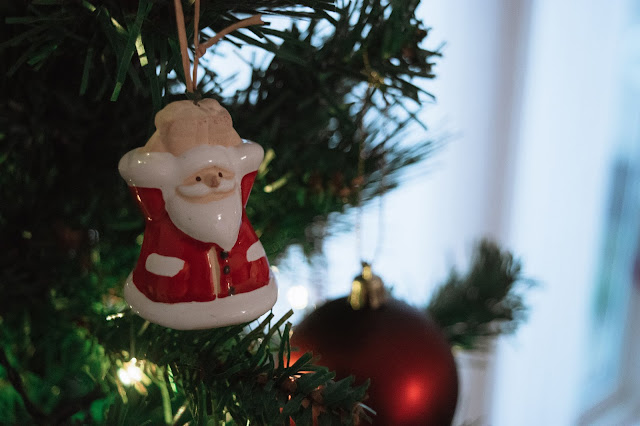 Ceramic Santa decoration close up